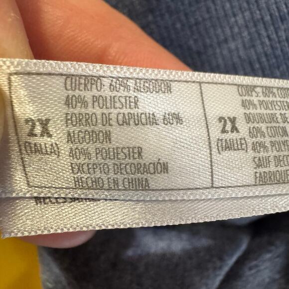 Disney World Parks Map Full Zip Up Hoodie Size 2X Blue Mickey Mouse Hidden - Picture 8 of 9